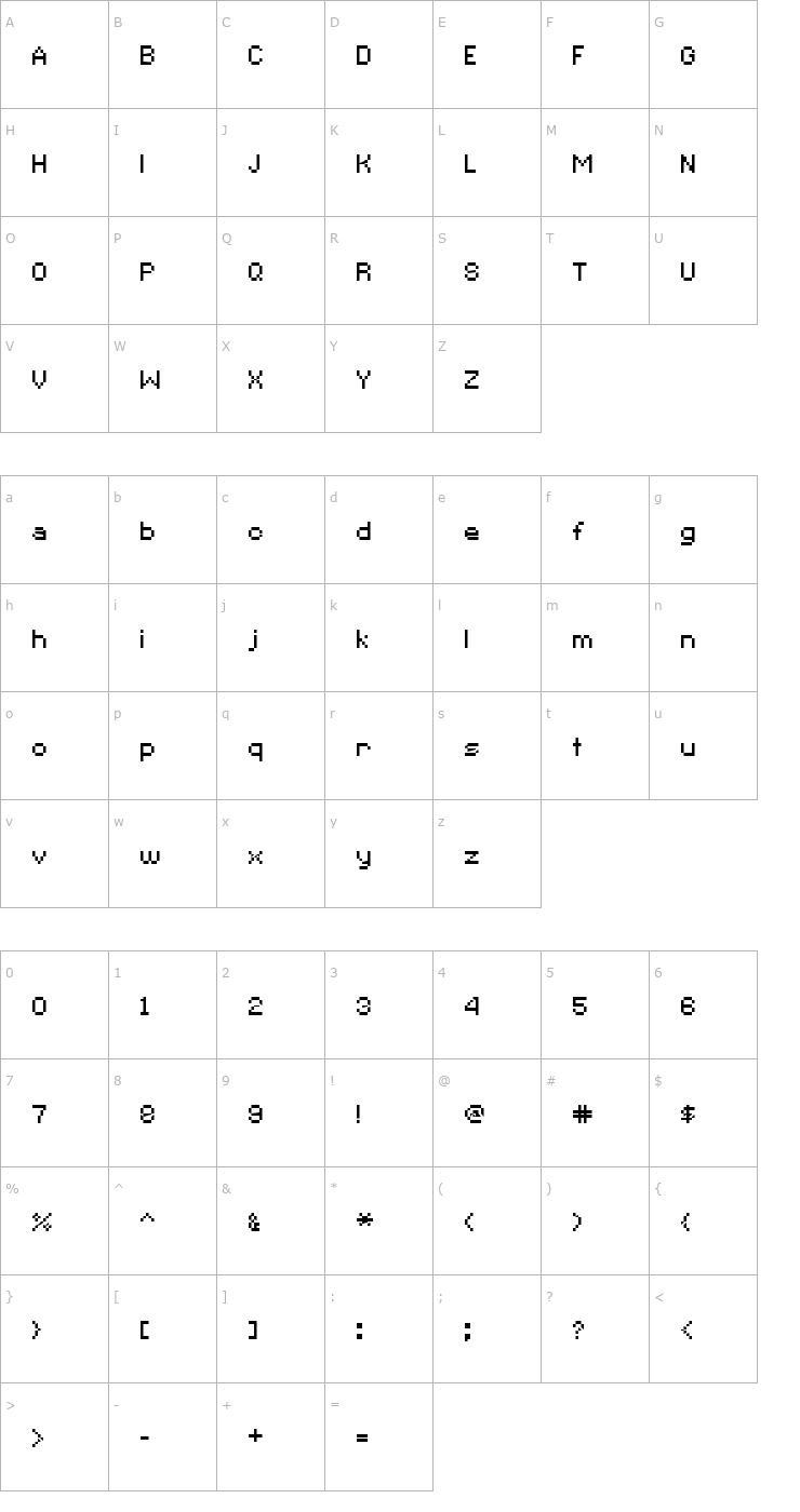 Character Map C&C Red Alert [INET] Font