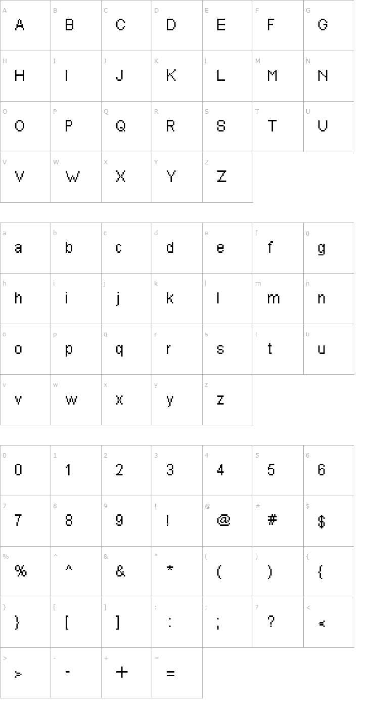 Character Map C&C Red Alert [LAN] Font