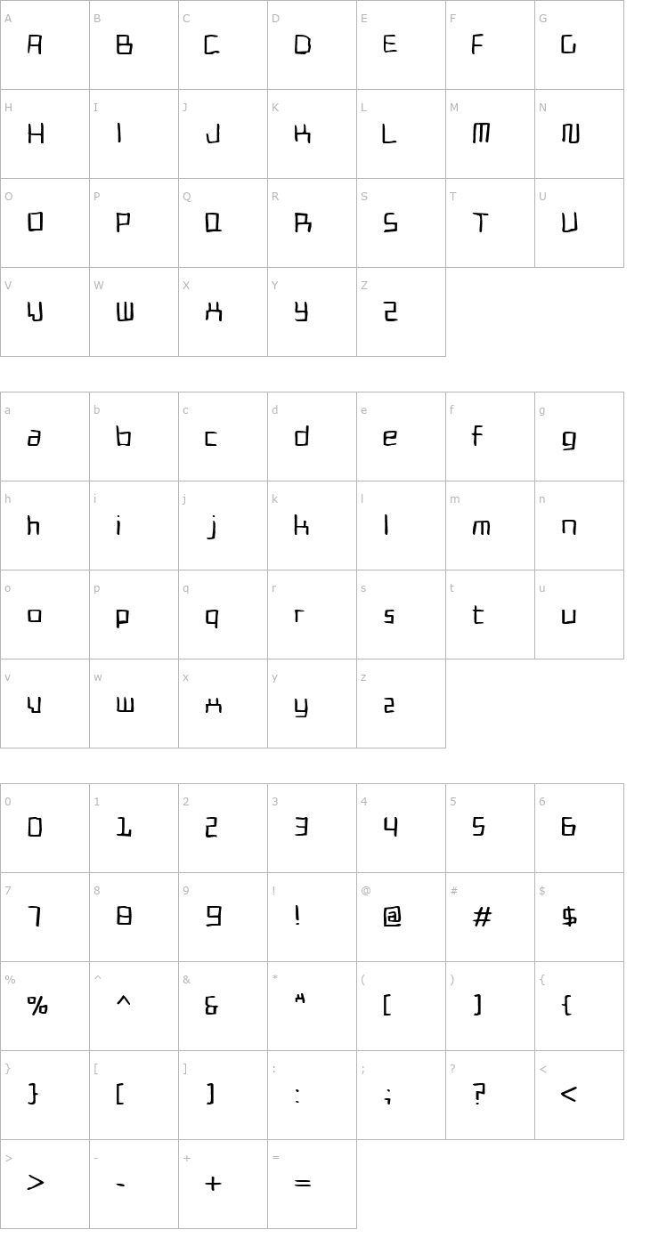 Character Map Cadmium Egg Font