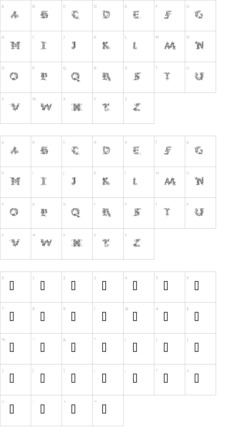 Character Map CalliPsoGrafia Medium Font