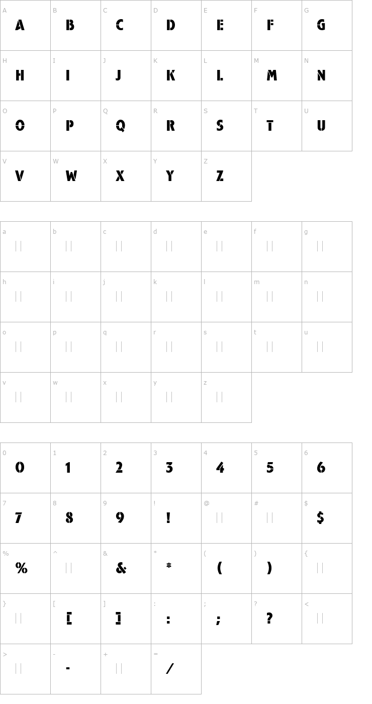 Character Map Campaign LET Plain1.0 Font