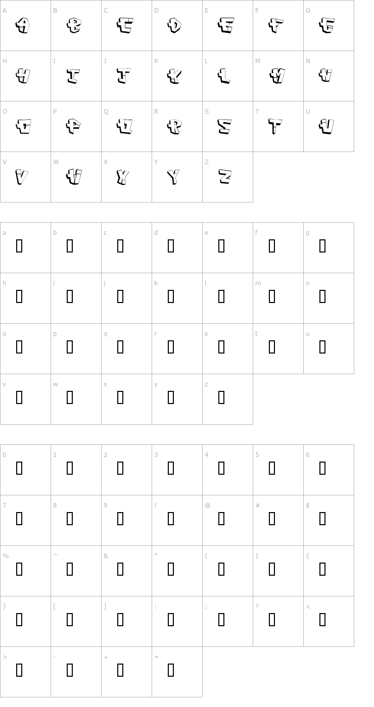 Character Map CAPconstruct Font