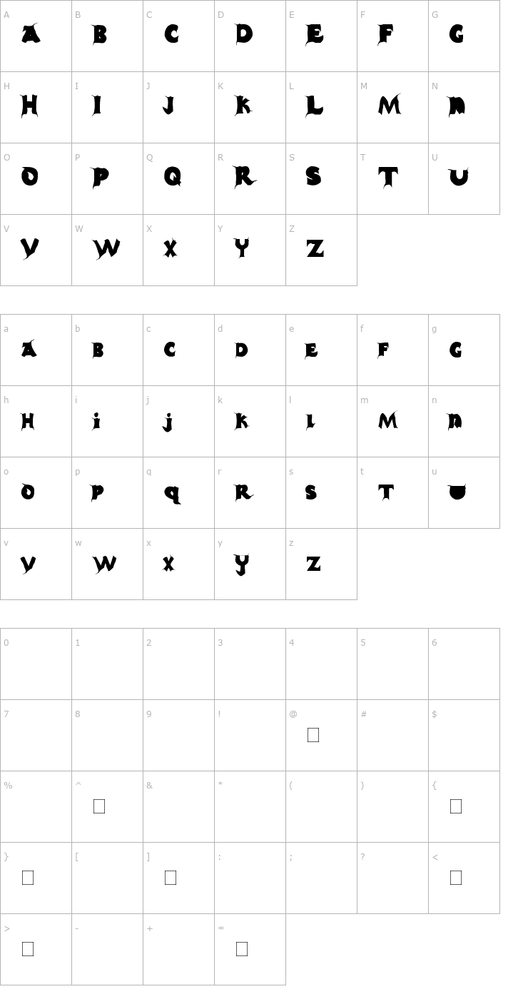 Character Map Casper Font