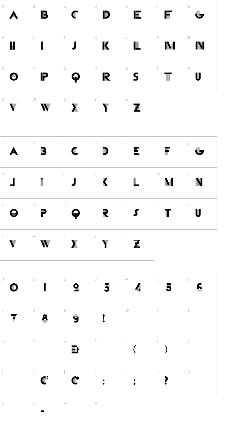 Character Map CassandraTwo Font