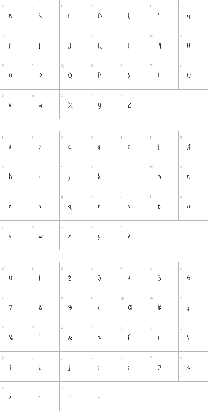 Character Map Caterpillar OTF Font