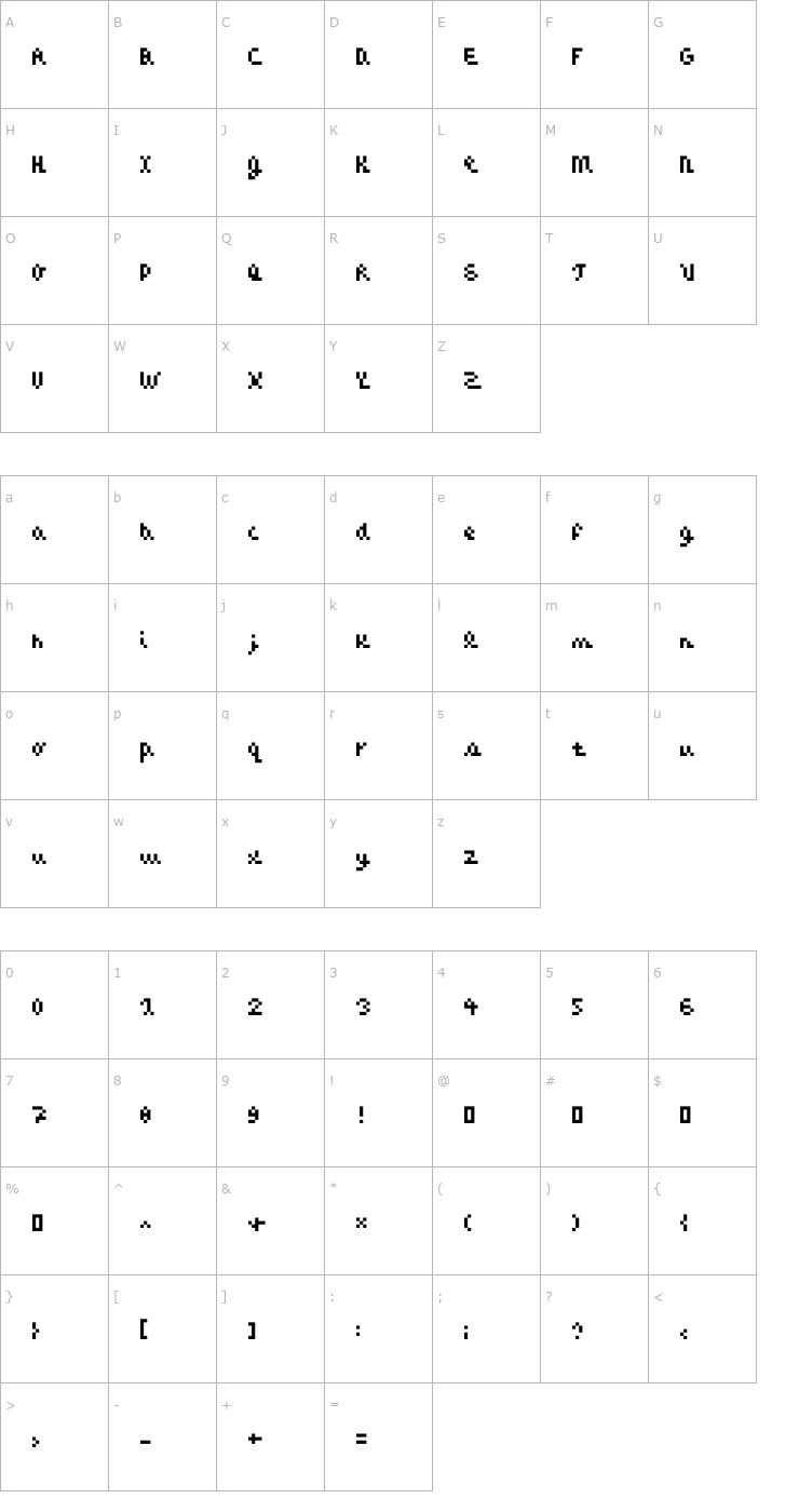 Character Map CaZOOM Font