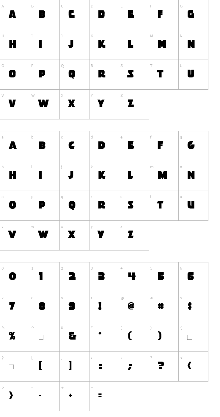 Character Map CCStormtrooper Font