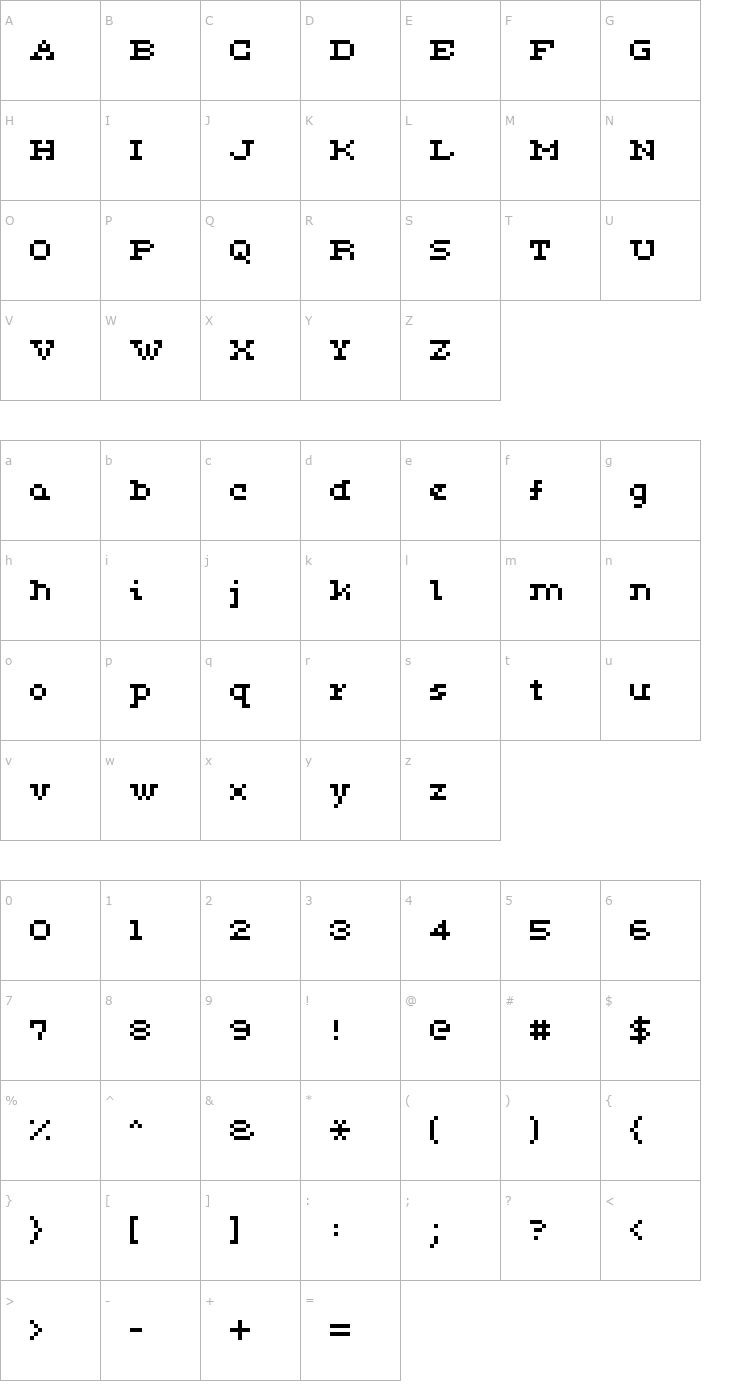 Character Map ceriph 05_54 Font