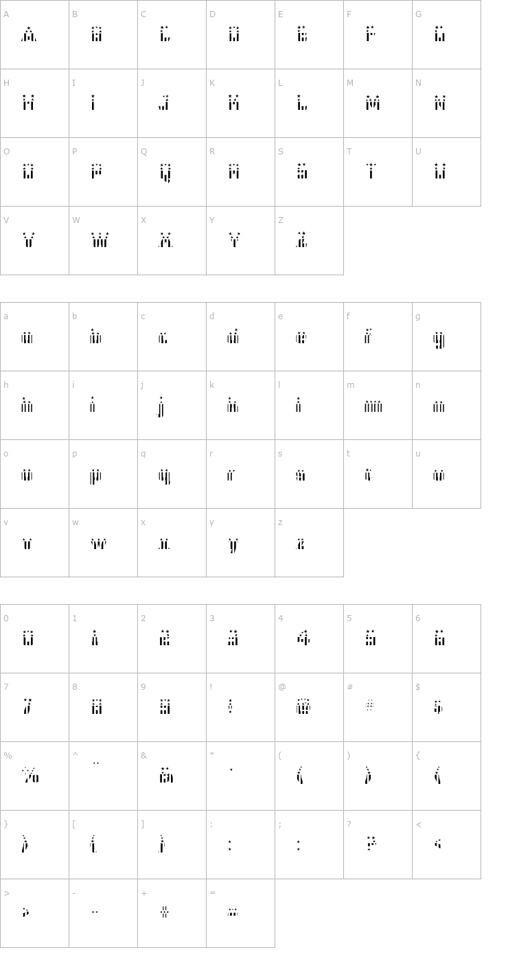 Character Map CFB1 American Patriot SOLID 2 Bold OTF Font