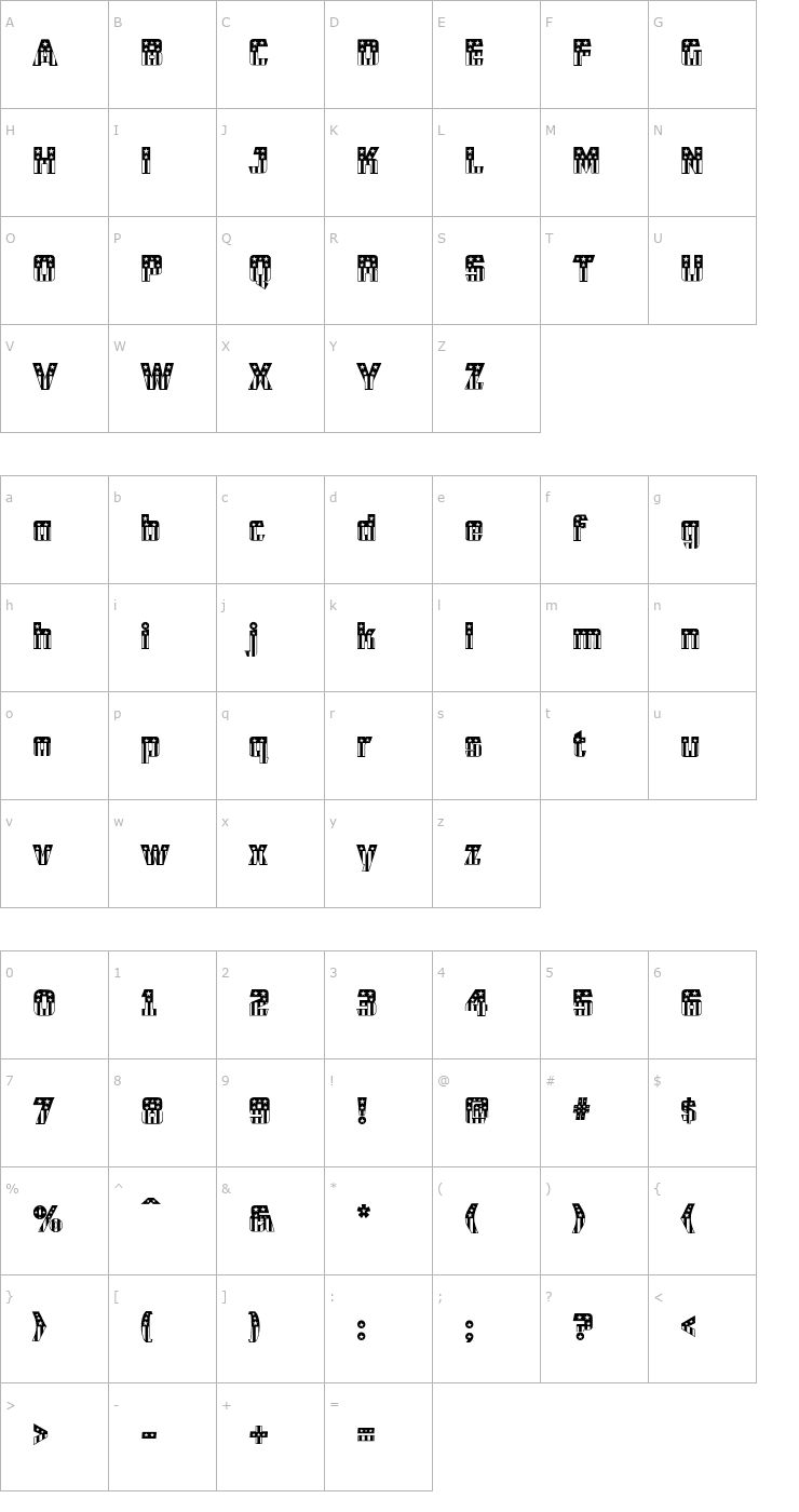 Character Map CFB1 American Patriot SOLID 2 Normal OTF Font