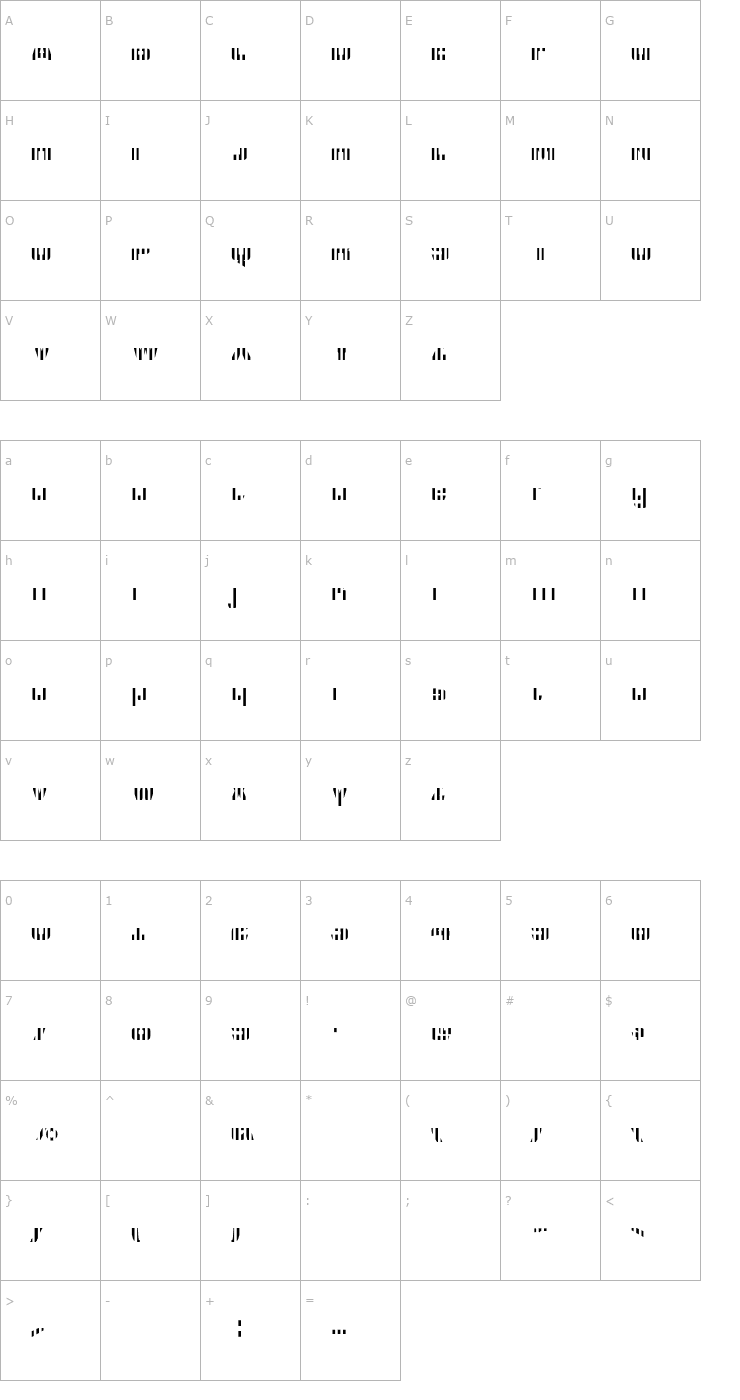 Character Map CFB1 American Patriot SPANGLE 2 Bold Italic OTF Font