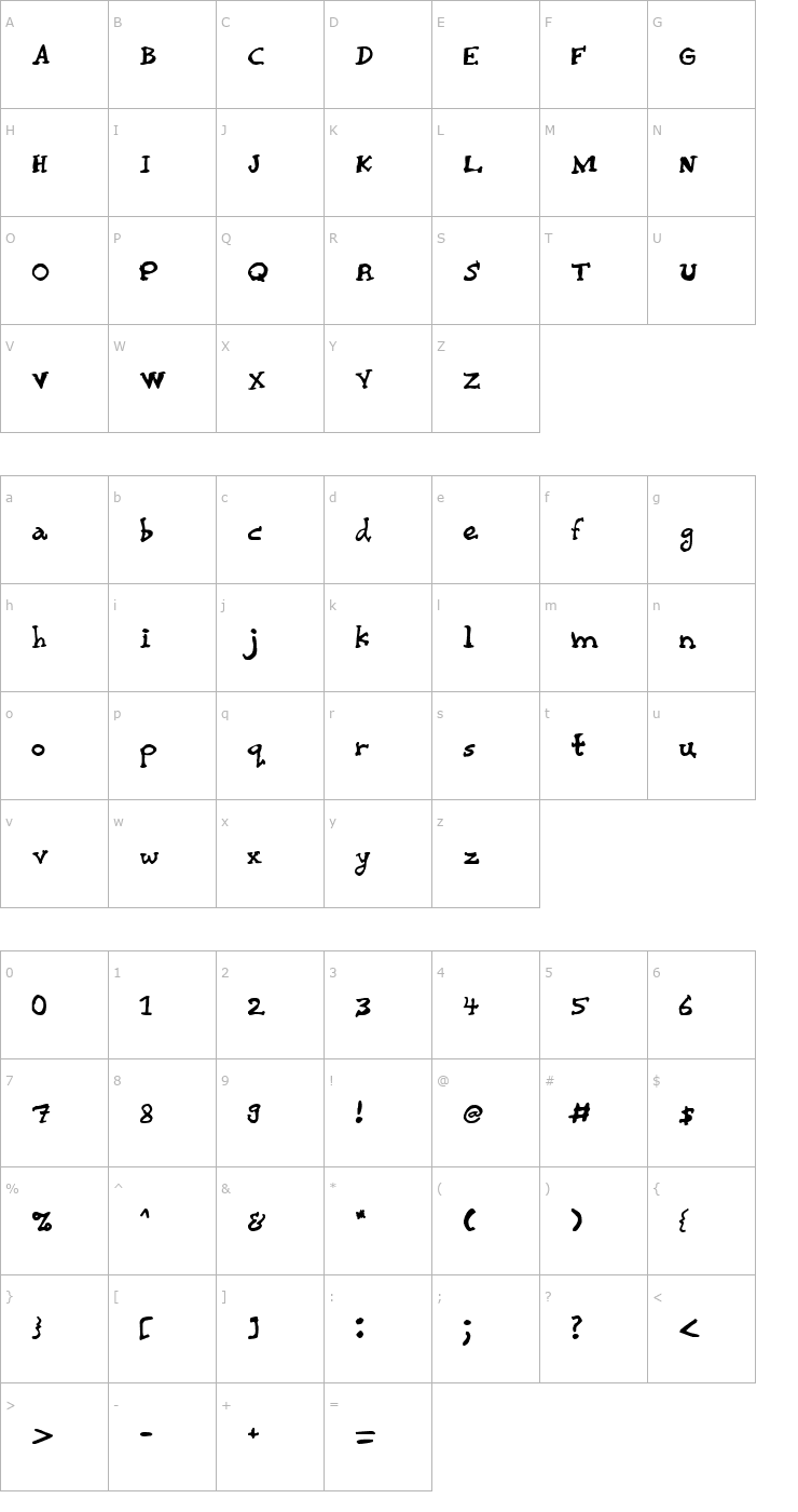 Character Map Chaiee Font