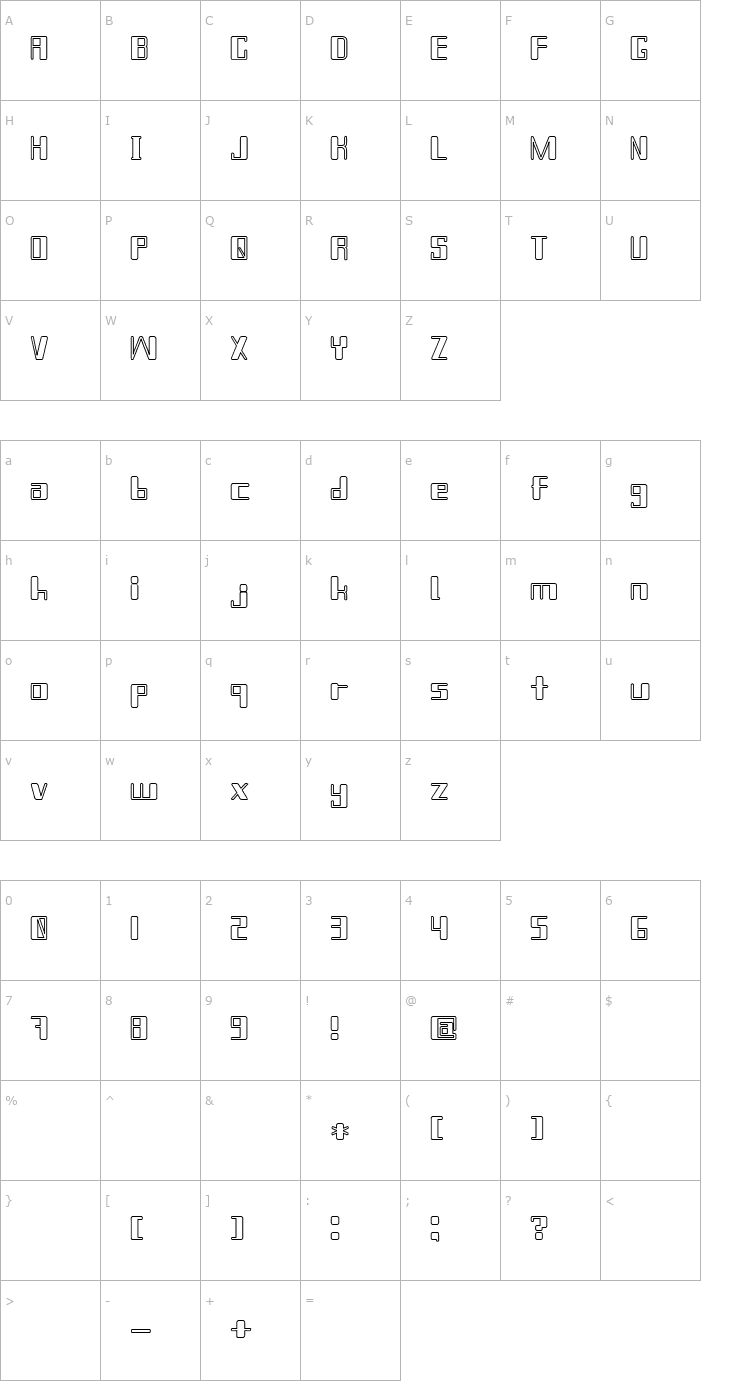 Character Map Chain Reaction Outline Font