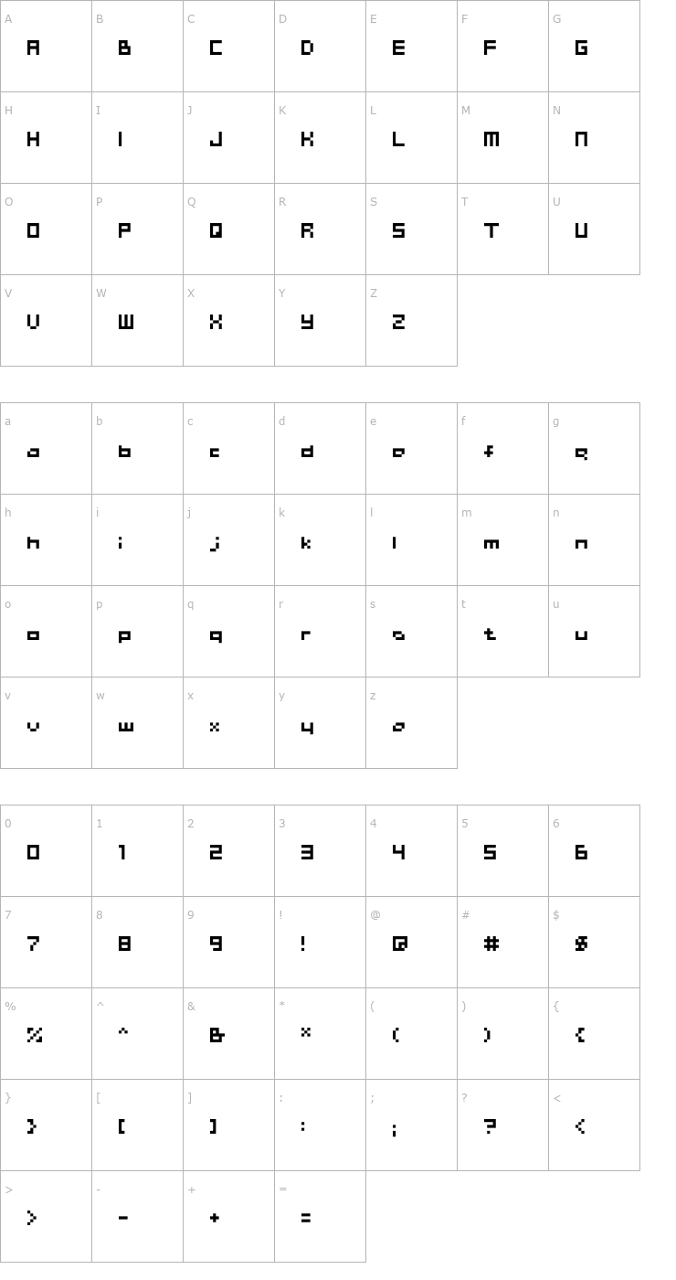 Character Map Chainreact Block Boxter Font