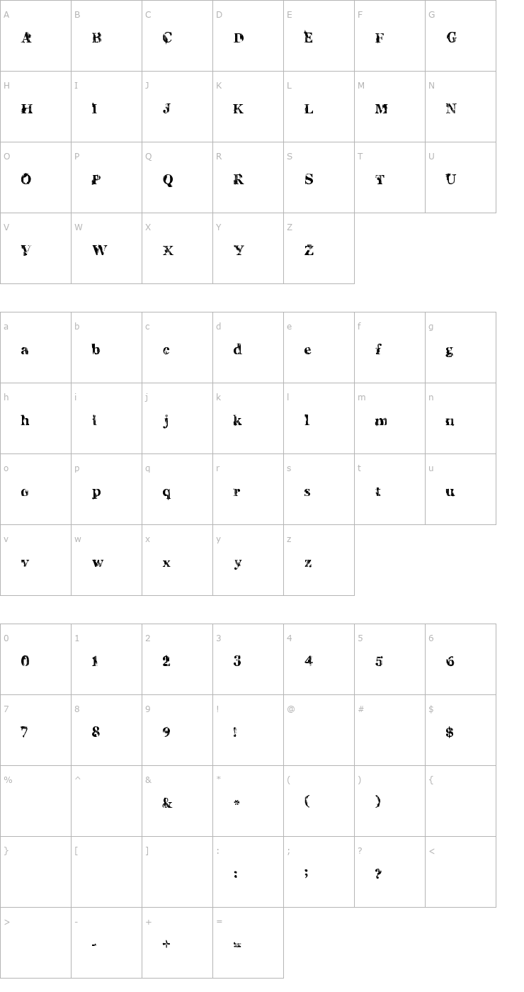 Character Map Charles S. Font