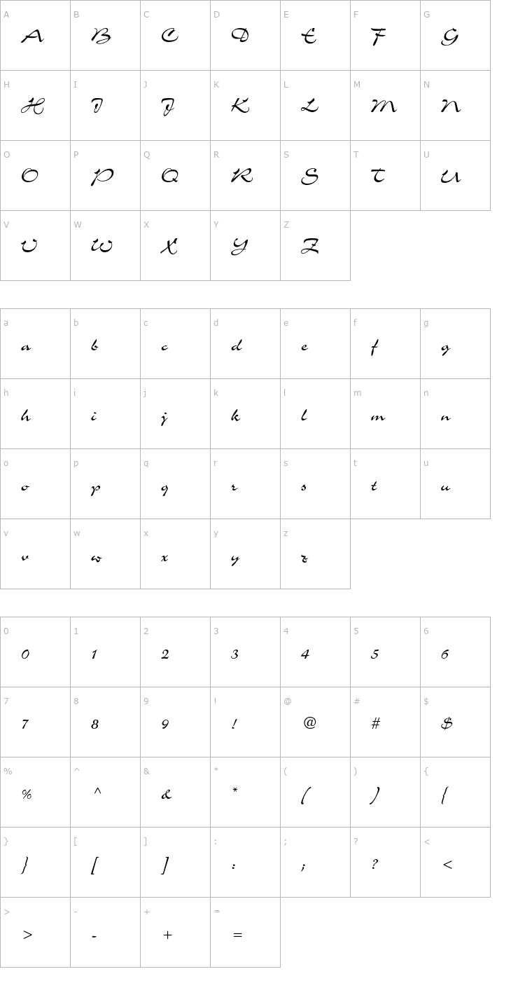 Character Map CharmeStd Font