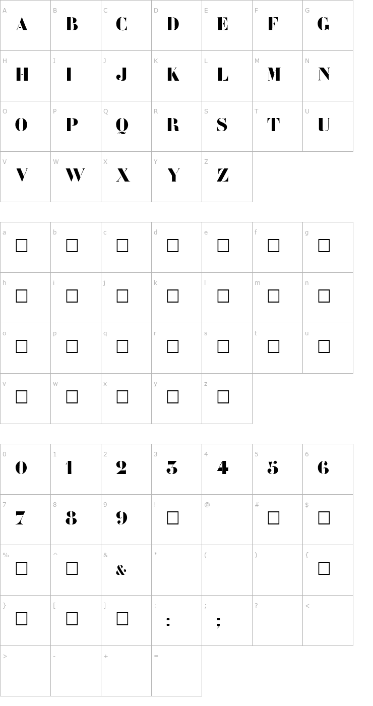 Character Map Charrette Font