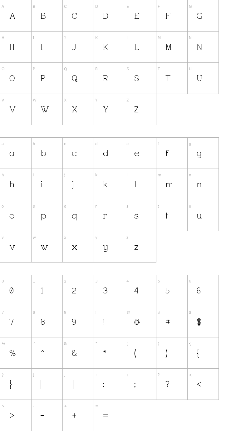 Character Map Charrington Font