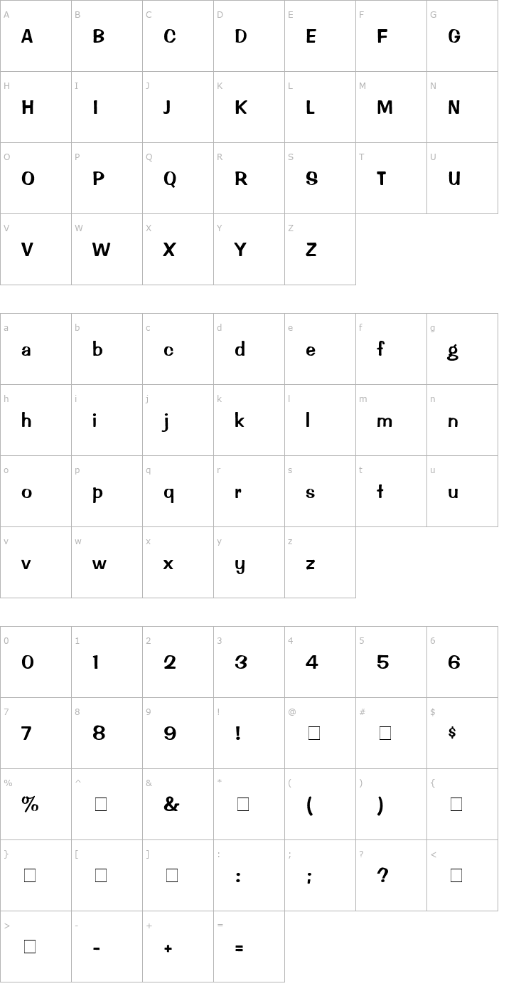 Character Map ChartIt Normal Font