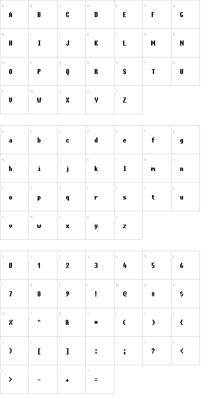 Character Map Charybdis Font