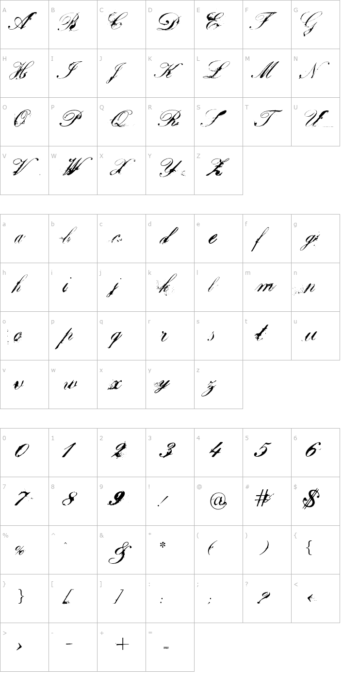 Character Map Chato band Font