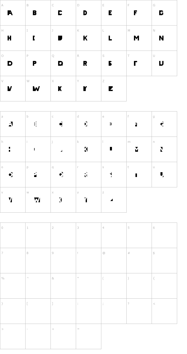 Character Map Cheatin Font