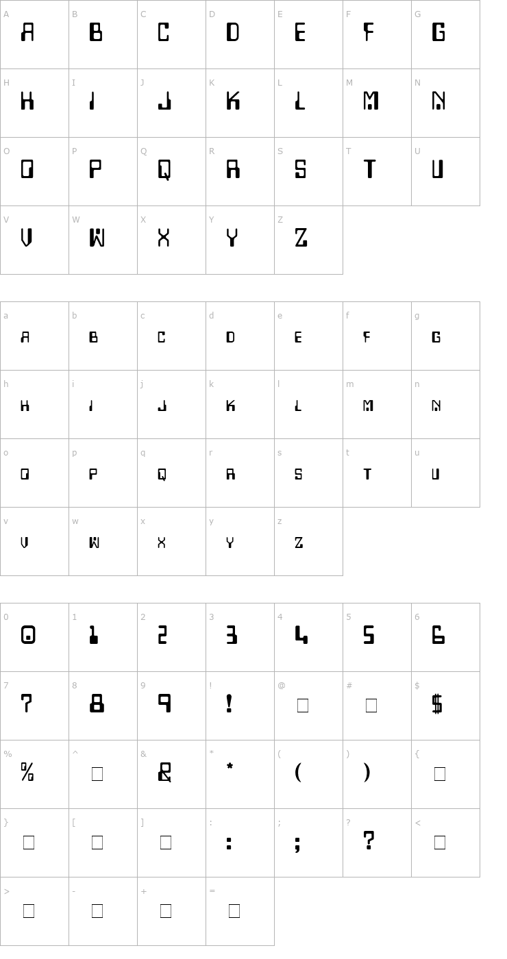 Character Map Checkbook Font