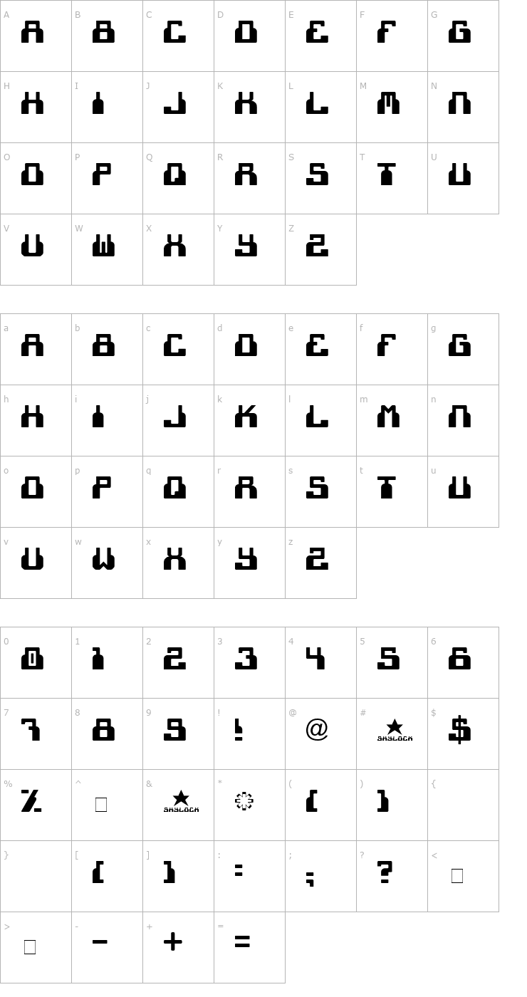 Character Map cheek2cheek (black!) by shk.dezign Font