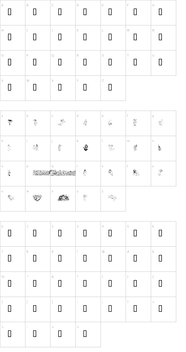 Character Map Cherub Font