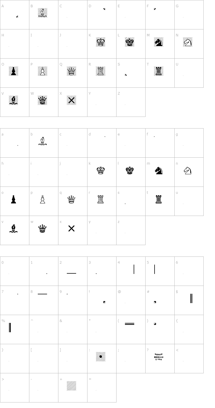 Character Map Chess Leipzig Font