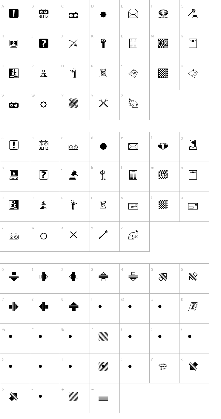 Character Map Chess Miscel Font