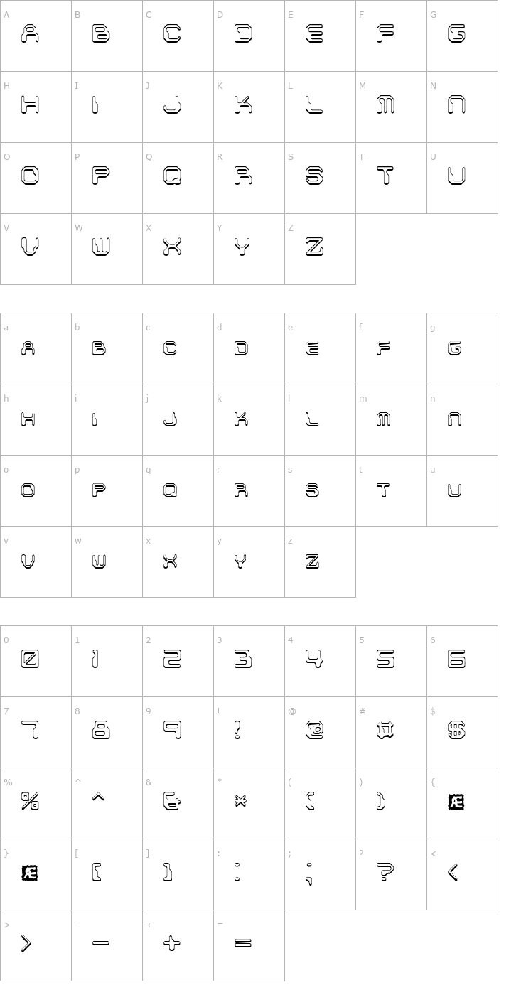 Character Map Chintzy CPU Shadow BRK Font