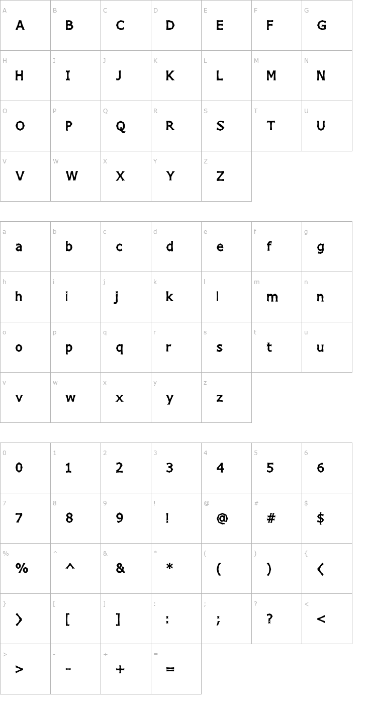 Character Map Chizz Font