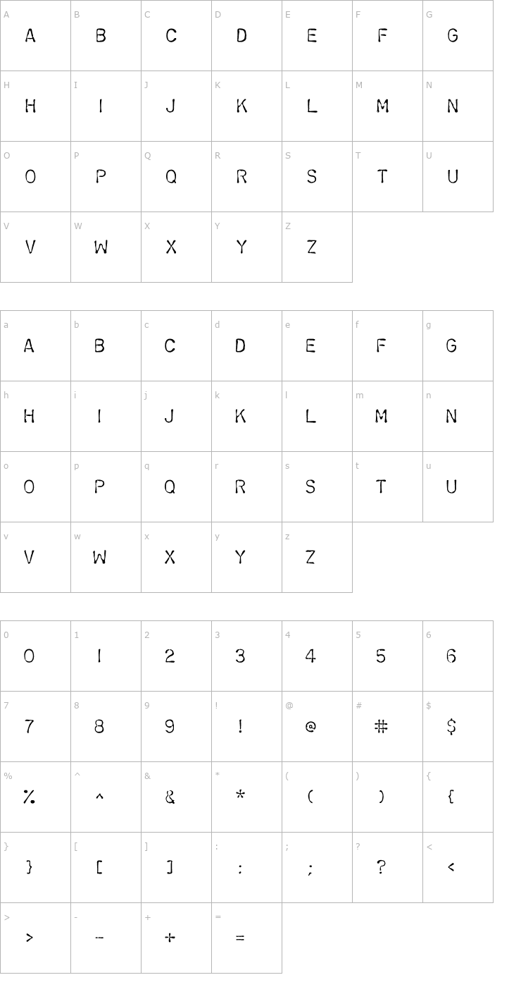 Character Map ChromosomeLight Font