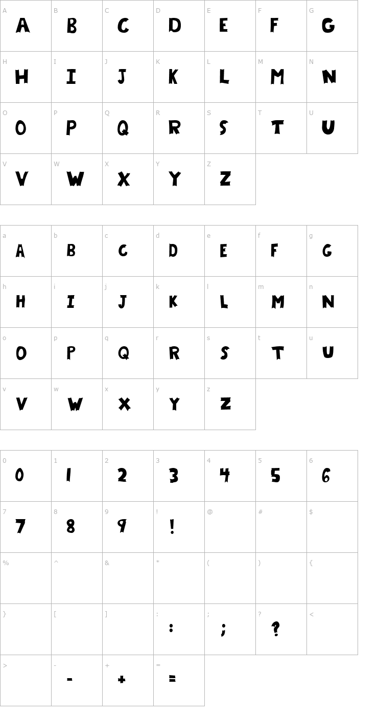 Character Map Chrysalis Filled Font