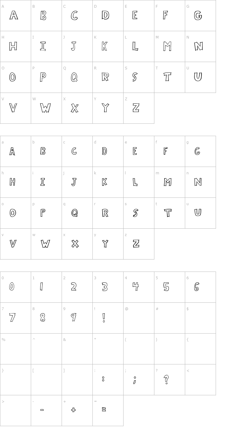 Character Map Chrysalis Font