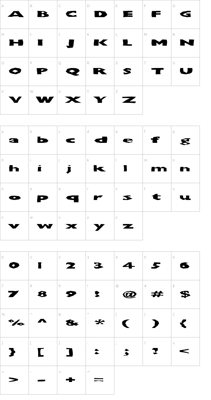 Character Map ChunkoBlockoSoopaDark Font