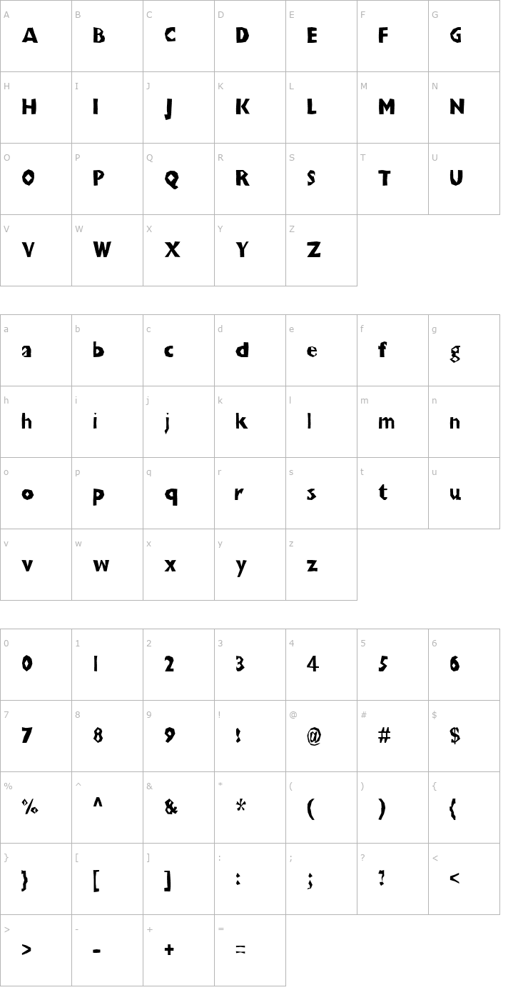 Character Map ChunkoBlockoThinner Font