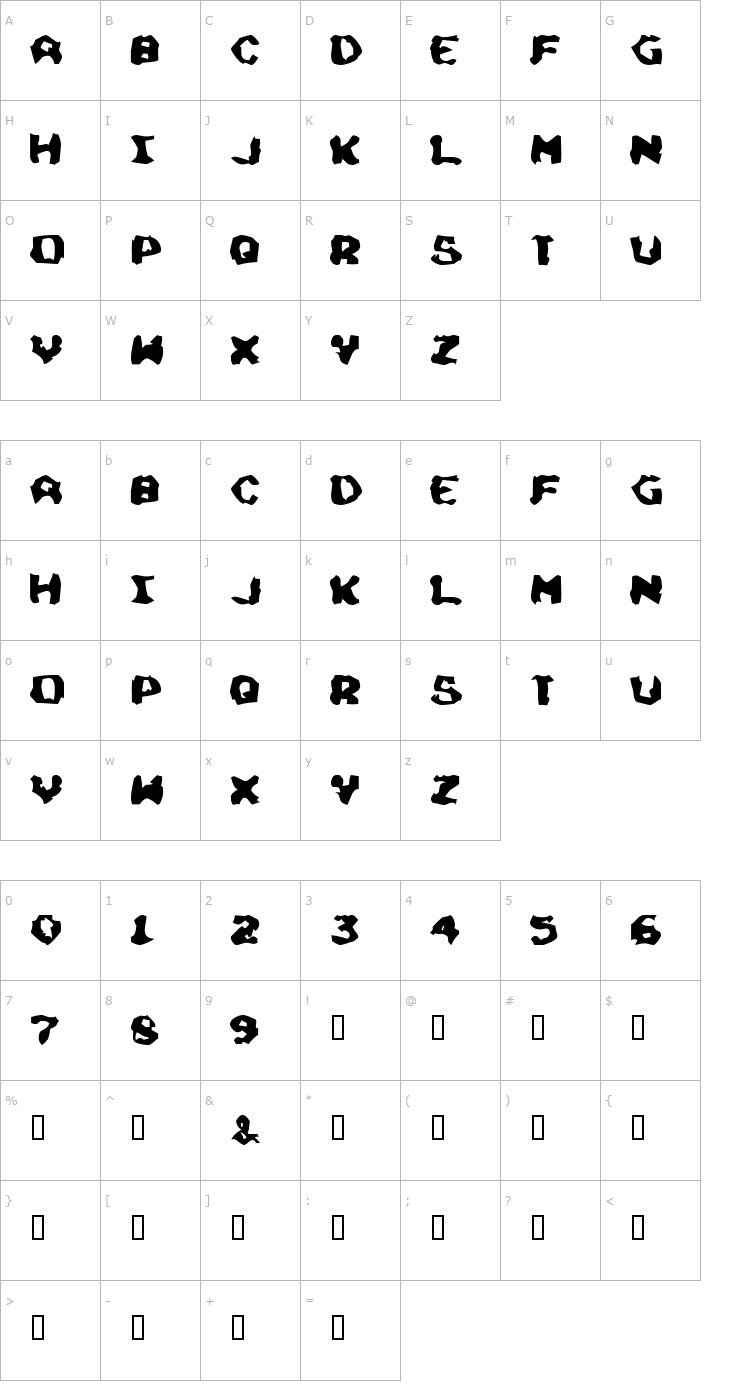 Character Map Chunky Soup Font