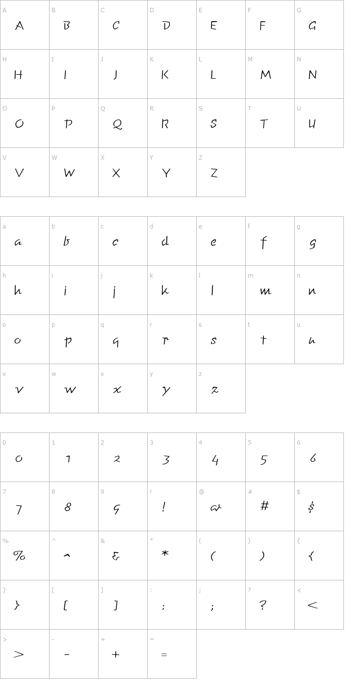 Character Map ChunkyMonkeyExtended Plain Font