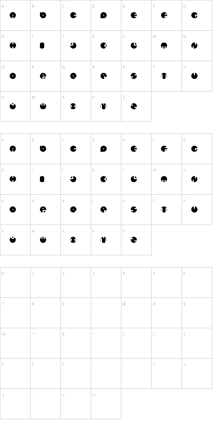 Character Map Circles New Font