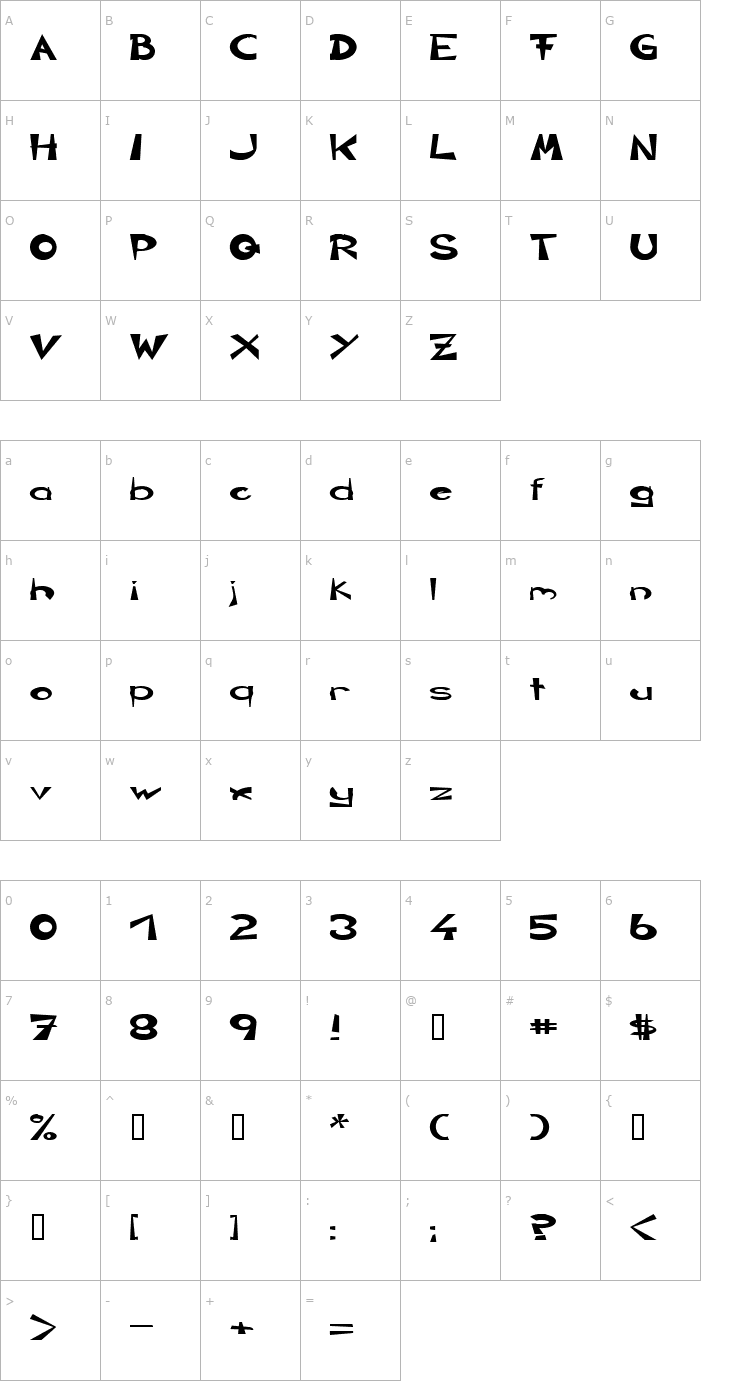 Character Map CIRCLINE Heavy Font