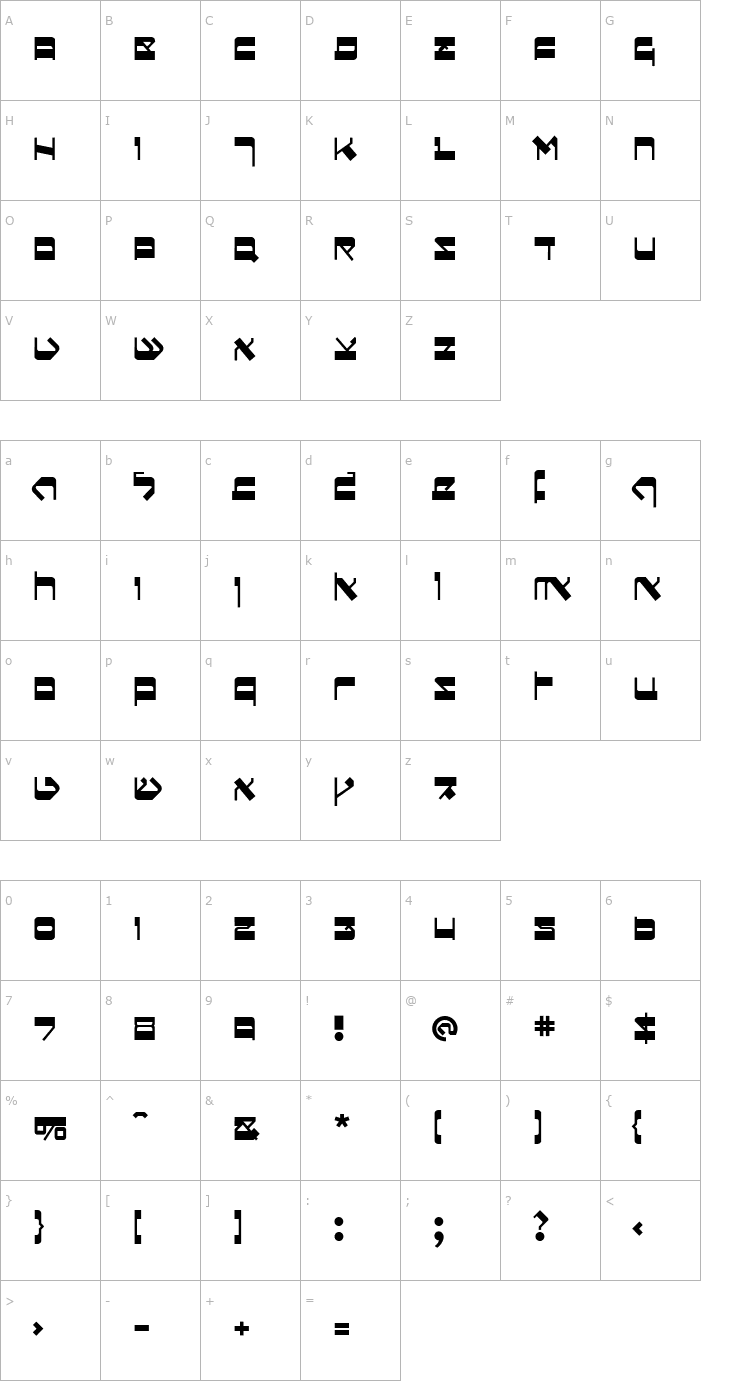 Character Map Circumcision-Sans-Bold Font