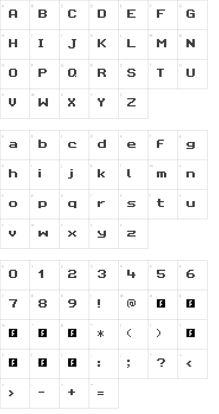 Character Map Citaro Voor (Enkele hoogte, Breed) Font