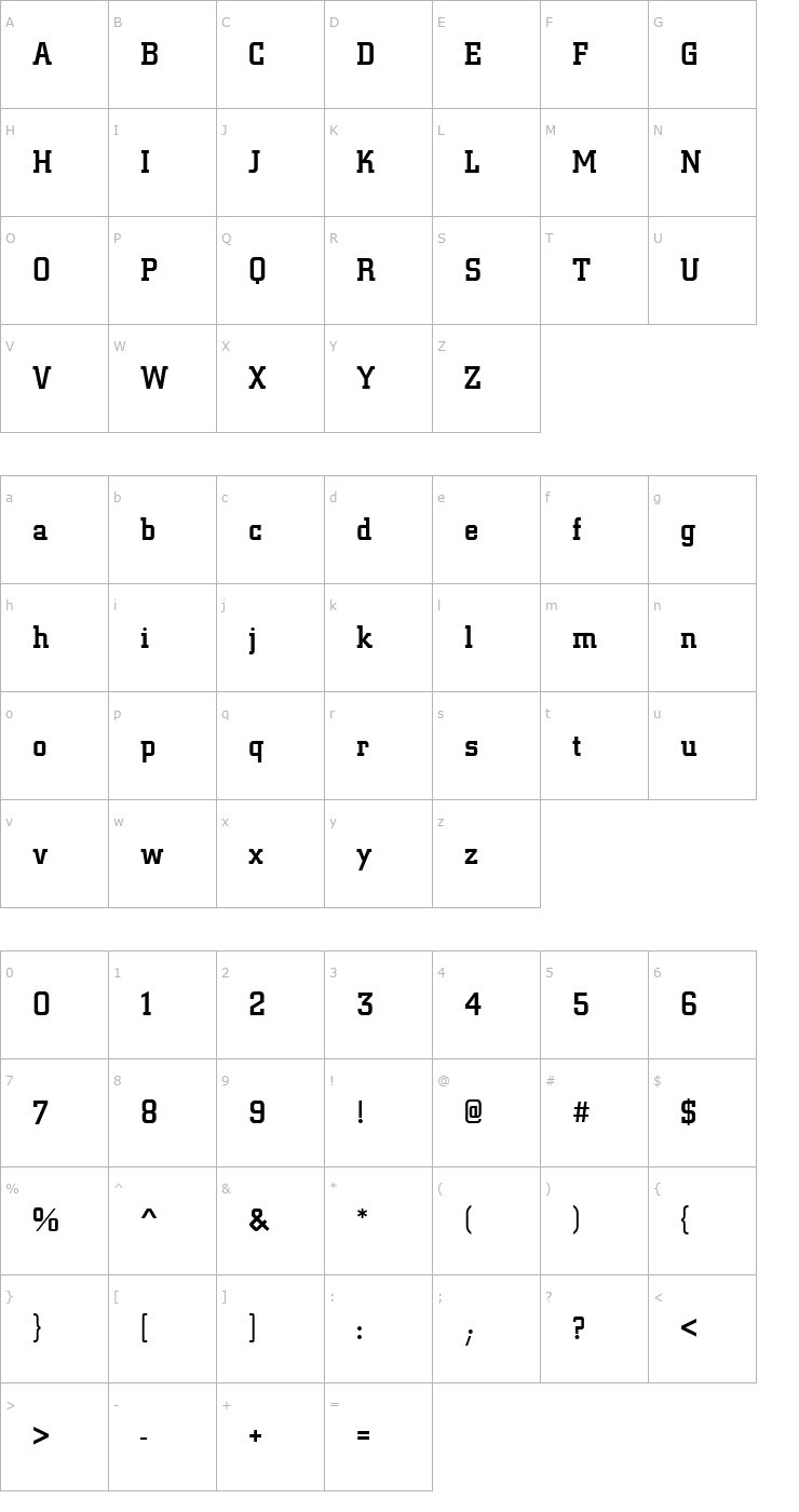 Character Map CityDMed Font