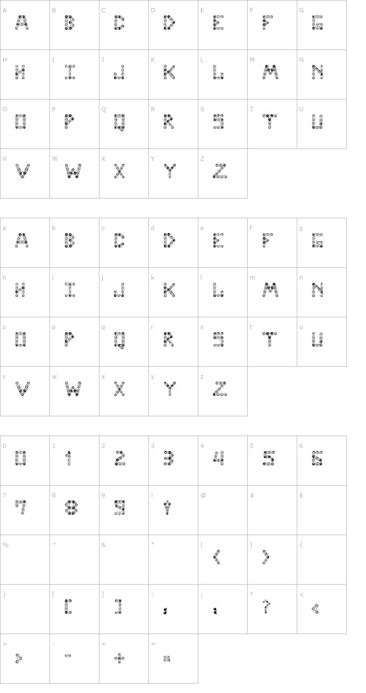 Character Map CJ Meccanector Font