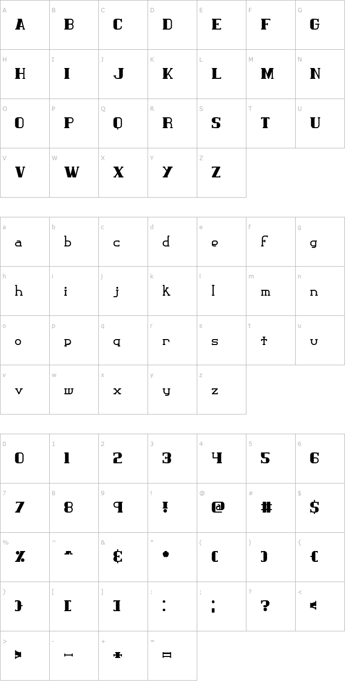 Character Map Classic Trash 1 -BRK- Font