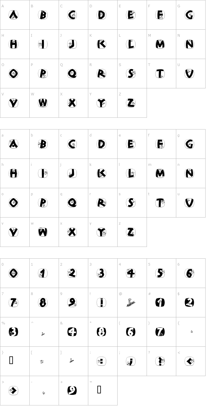 Character Map ClassiCapsXmas Font