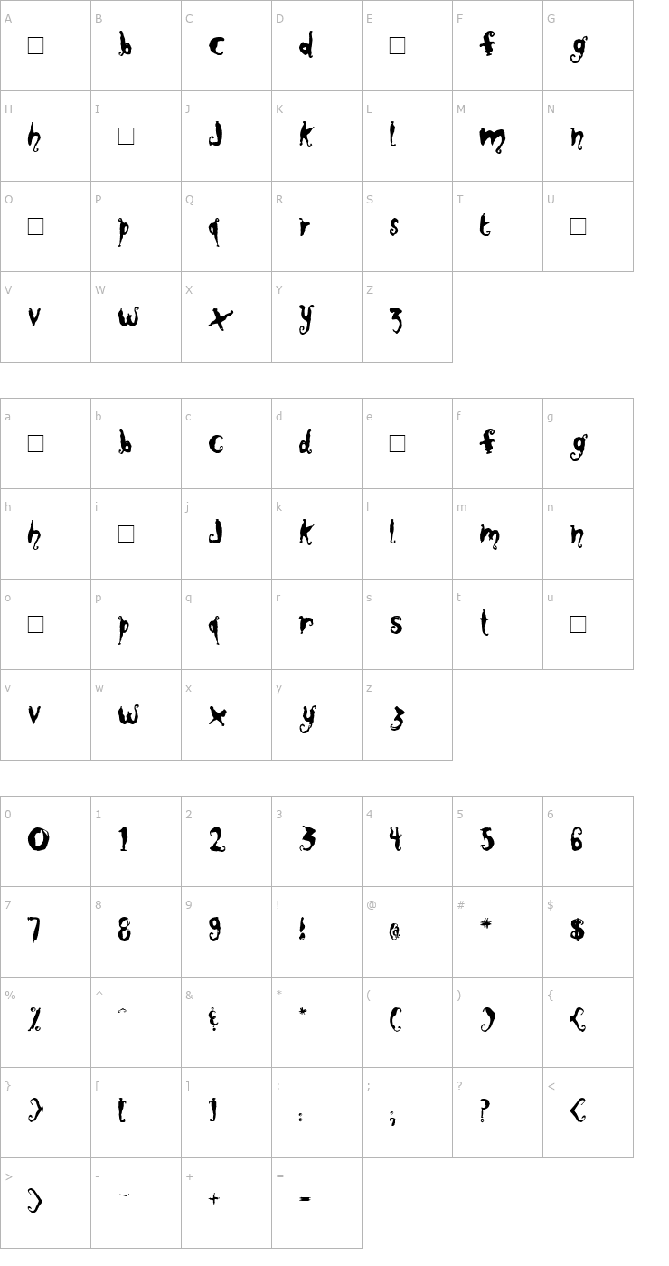 Character Map Close to Me Demo Font