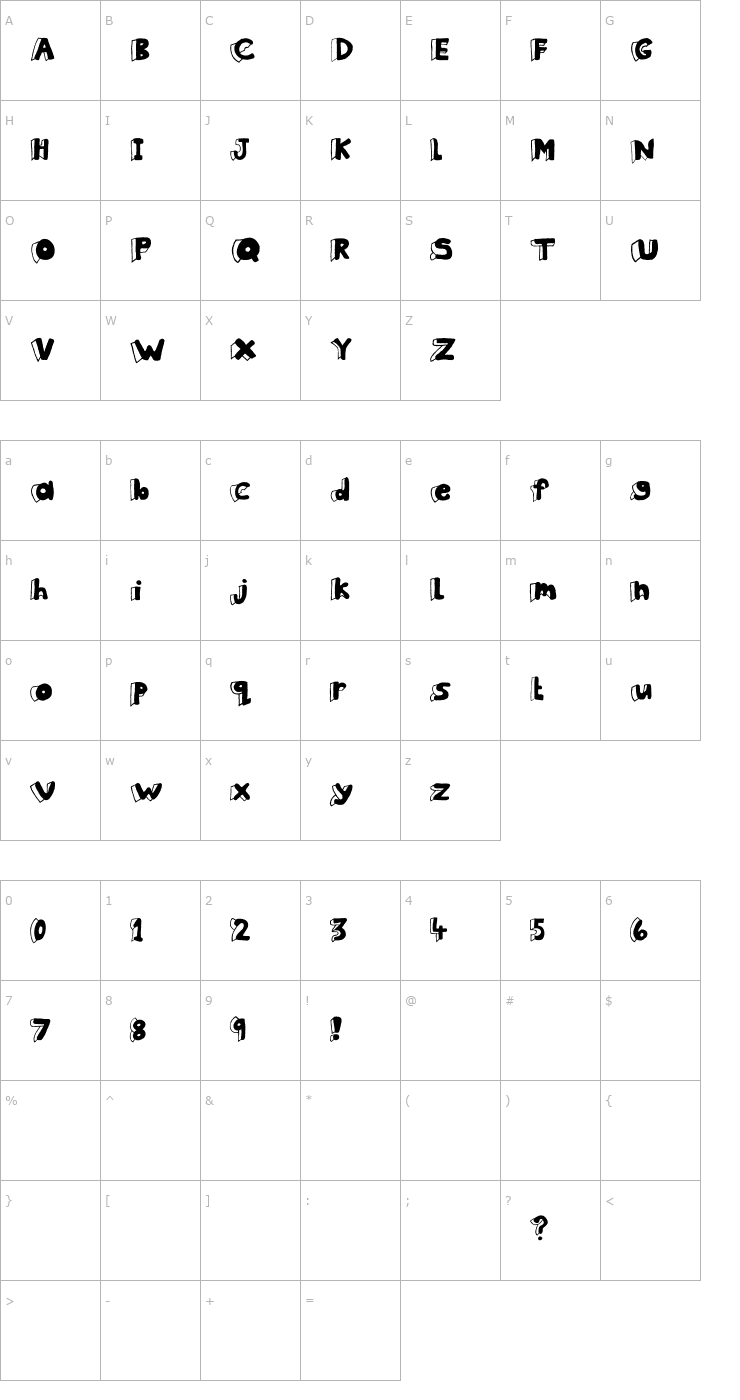 Character Map Clothes Peg Font